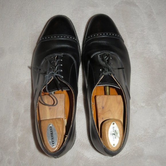 Trickers Black Leather Balmoral Captoe Oxfords 10D main image 8